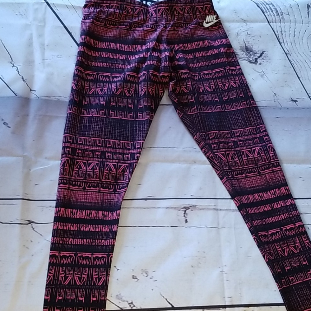Nike Pink and Black Legging Pants